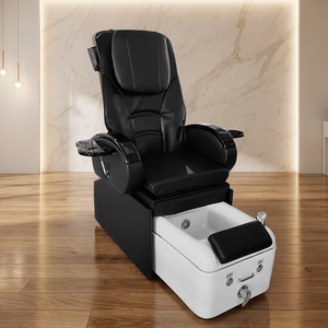 Silla de pedicura de lujo de cuero PU, reclinable y ajustable, con bañera de hidromasaje para salón de belleza - Product Image 1