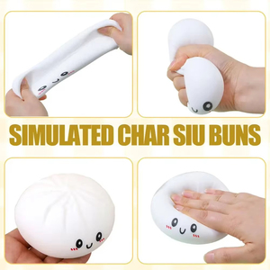 Juguete de simulación de dumplings y bollos rellenos al vapor, de rebote lento, suave, para apretar, descompresión, antiestrés, regalos - Product Image 3