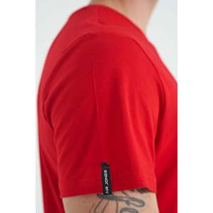 T-shirt à manches courtes col rond en coton et élasthanne rouge basique pour homme Air Jones, pour un usage décontracté et un confort quotidien - Product Image 5