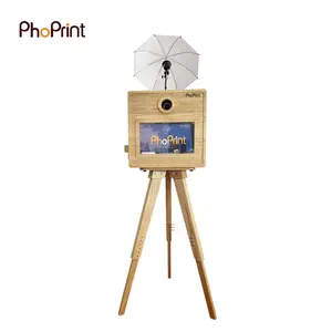 Real wood photo booth 18.5'' Fashion Smart Photo Booth Kiosk Portable Photo Booth machine For Wedding/Party