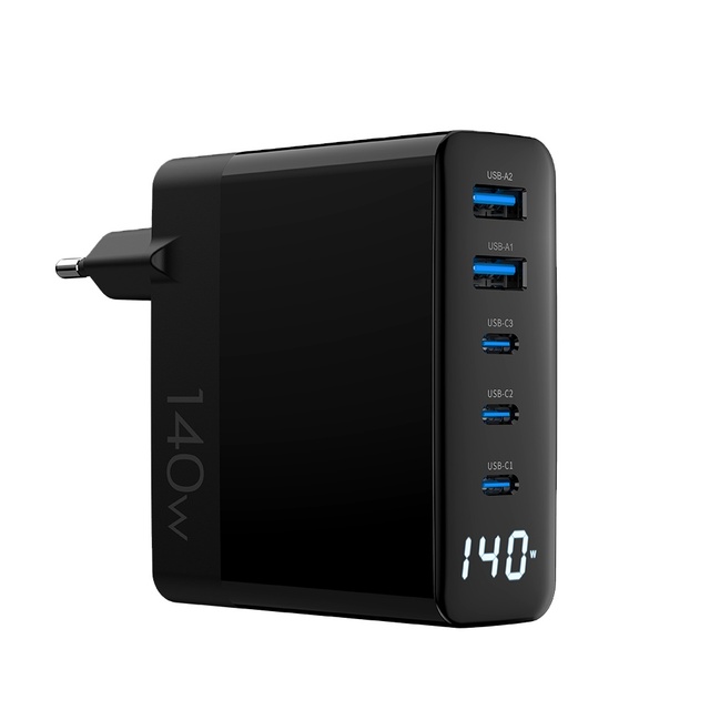PD GaN Charger5 Port 3 In 1 140W Power Adapter PD3.1 Fast Charger For MacBook Laptop Tablet