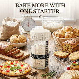 Sourdough FermentationJar High Borosilicate Glass Dough Proofing Container with Temperature Sticker Time Band Bread Scoring Lame - Product Image 5