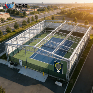 อาคารโครงสร้างเหล็กสำเร็จรูปสำหรับสนามเทนนิส พื้นผิวชุบสังกะสี อายุการใช้งาน 50 ปี ทนทานต่อหิมะตกหนัก ปรับแต่งได้ตามความต้องการ - Product Image 1