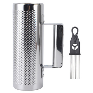 Agitador <span class=keywords><strong>Guiro</strong></span> de Metal con <span class=keywords><strong>Raspador</strong></span>, <span class=keywords><strong>Instrumento</strong></span> <span class=keywords><strong>Musical</strong></span> de Percusión <span class=keywords><strong>Guiro</strong></span> de Mano de Acero Inoxidable para Concierto de Banda de Jazz, 3x8 Pulgadas - Product Image 1