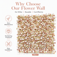 Mur de fleurs artificielles mélangées en gros pour toile de fond de mariage, événements, fêtes, vitrine de centre commercial, décoration de cabine photo