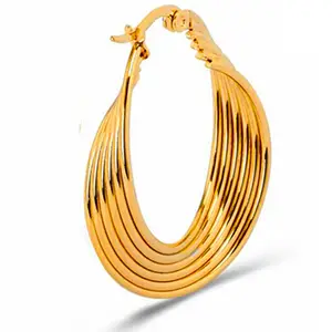 波西米亚风格独特的六环铰链不锈钢金箍耳环14k金耳环