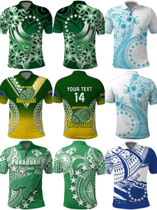 Tùy chỉnh AU NZ Bạc Dương Xỉ Thổ Dân Haka polo Áo sơ mi Polyester maori Polo thăng hoa của nam giới in polo Áo Polynesian Tops - Product Image 4