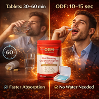 Film oral soluble au ginseng rouge, compléments alimentaires à base de plantes, enrichi en vitamines pour une nutrition optimale, produit OEM