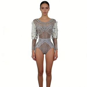 Vestidos de Lujo Inspirados en <span class=keywords><strong>Beyoncé</strong></span> para Mujer, para Baile de Salón, con Perlas, Pedrería y Flores, Elásticos - Product Image 1