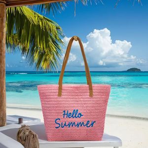 Summer <b>Beach</b> <b>Bag</b> Eco Friendly <b>Straw</b> Woven <b>Bags</b> <b>Large</b> Capacity <b>Straw</b> Tote <b>Bag</b> for Outdoor Travel Shopping - Product Image 1
