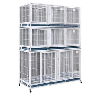 Toz Boya Kaplamalı, Katlanabilir, Çevre Dostu, Dayanıklı ve Yer Tasarruflu, Çok Katmanlı, İstiflenebilir Metal Köpek Kafesi - Product Image 1