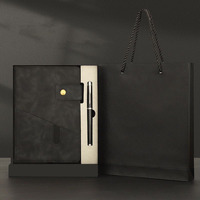 Cadeaux de bureau personnalisés Articles promotionnels Ensembles exécutifs Carnets en cuir PU gris A5 avec stylo Ensemble cadeau d'entreprise pour homme