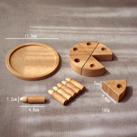 Kinder-Simulations-Geburtstagstorte Holzspielzeug Rollenspiel Buchen-Holzpaletten Lebensmittel-Schneidekuchen Interaktive Spiele Küchen-Spielzeug