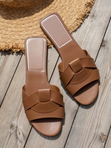 Sandalias de Verano para Mujer, Zapatos de PU, Sandalias Planas de Moda para Mujer, Sandalias de Playa, Pantuflas para Vacaciones al Aire Libre - Product Image 6