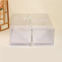 Vente en gros de boîtes à gâteaux transparentes rectangulaires de 70*90*20 cm, boîtes à gâteaux en papier mat gaufré pour mariage, remise de diplômes des étudiants