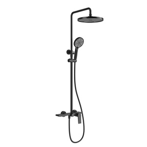 Grifo de <span class=keywords><strong>Ducha</strong></span> Moderno de Latón Redondo para Montar en la Pared, <span class=keywords><strong>Mezclador</strong></span> de 3 Funciones, <span class=keywords><strong>Agua</strong></span> Fría <span class=keywords><strong>y</strong></span> Caliente, <span class=keywords><strong>Ducha</strong></span> de Lluvia para Baño - Product Image 1