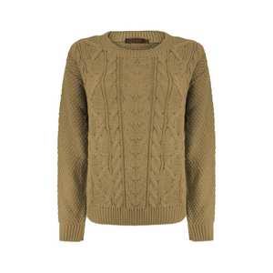 เสื้อสเวตเตอร์โอเวอร์ไซส์สำหรับผู้หญิงไซส์พลัส ทรงยาว ถักลายเคเบิ้ล ให้ความอบอุ่นสบาย เหมาะสำหรับการสวมใส่แบบเลเยอร์ เพิ่มความอบอุ่นสูงสุด และเหมาะกับสภาพอากาศหนาวเย็นแบบสบายๆ - Product Image 1