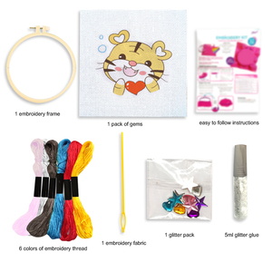 ชุดเย็บปักถักร้อยแบบ Punch Needle สำหรับเด็ก พร้อมลายพิมพ์สำเร็จรูป  กระเป๋าผ้าแคนวาสลายการ์ตูนน่ารัก  สามารถปรับแต่งโลโก้ได้ เหมาะสำหรับผู้เริ่มต้น - Product Image 3