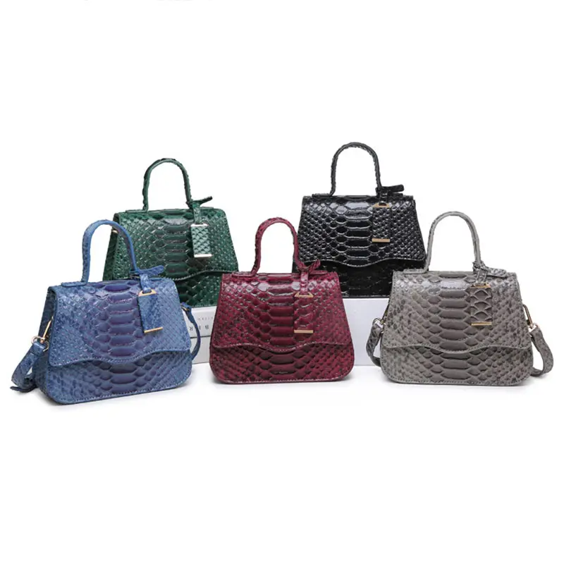 Luxury serpentine leather pu bags women small hand bag ladies shoulder mini handbag trending purses 2023