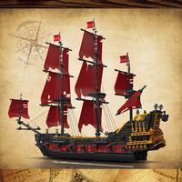 Moule King 13109S 3251PCS Ship Serie QA Revenge Pirate Ship Ornament Model Building Block Model Technical Toy Festival Gift
