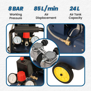 Compresseur d'air silencieux sans huile BOGAO Chine 8 bars mobile 24L pour <span class=keywords><strong>peinture</strong></span> au pistolet - Product Image 2