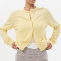 Service OEM/ODM, faible MOQ, cardigan en tricot pour femmes, 100% laine mérinos, style designer, manches longues, pull uni