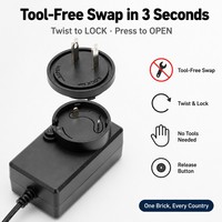 Adaptateur d'alimentation spécial pour appareils domestiques et intelligents, prise interchangeable 24V 1.5A 36W