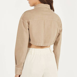 Chaquetas de trabajo de utilidad de Top corto de <span class=keywords><strong>mujer</strong></span> personalizadas de tela de sarga de alta calidad - Product Image 2