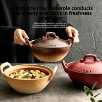 XUANHUI Nouvelle Cocotte en Céramique Style Antique – Pot de Cuisson Exquis et Durable avec Couvercle, Résistant aux Hautes Températures pour Cuisinière à Gaz