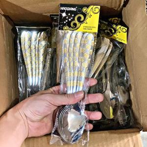 Sang trọng vàng mạ nổi xử lý 6 cái mạ muỗng nĩa và dao đặt Trung Đông flatwarestainless thép thiết lập dao kéo - Product Image 2