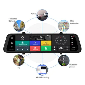 4G araba dvr'ı Android GPS navigasyon dikiz aynası FHD 1080P ADAS 12 "Dash kamera kamera otomatik Video kaydedici