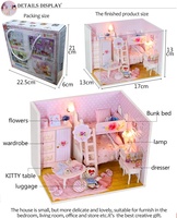 Kits de maison de poupée miniatures à l'échelle 1:24 avec accessoires, jouets en bois écologiques, ensemble de jeu DIY, meilleur cadeau d'anniversaire pour unisexe