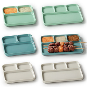 <b>Melamine</b> <b>plates</b>, plastic barbecue sauce and condiment trays, barbecue dipping sauce dishes, commercial skewer shop divided - Product Image 1