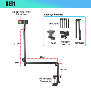 ขาตั้งไมโครโฟนตั้งโต๊ะทำจากโลหะมีขาตั้งสำหรับบันทึกเสียงสดขาตั้งไมโครโฟนแบบพับได้อเนกประสงค์แบบไ<span class=keywords><strong>ม</strong></span>่ต้องมีสปริง - Product Image 6