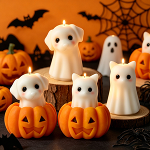 Stampo in Silicone Premium Riutilizzabile per Torte a Tema <span class=keywords><strong>Halloween</strong></span> (Fantasma, Gatto, Cane, Zucca) per Pasticceria Domestica e Candele Aromatiche - Product Image 3