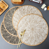 Vente en gros de sets de table en jute de style bohème personnalisés, imprimés circulaires, pour restaurant, table de salle à manger, fête de mariage, carton