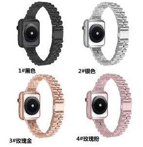 Correa de reloj de acero inoxidable de lujo dorada personalizada Coolyep para <span class=keywords><strong>Apple</strong></span> <span class=keywords><strong>Watch</strong></span> correa de acero inoxidable para iWatch Series 7 6 5 4 3 <span class=keywords><strong>2</strong></span> 1 SE - Product Image 4