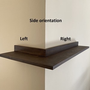 Étagère flottante 3/4 cercle, lieu de travail, étagère Feng Shui, cacher l'<span class=keywords><strong>angle</strong></span>, étagère à bord droit d'<span class=keywords><strong>angle</strong></span>, étagère à plantes rustique grise - Product Image 2