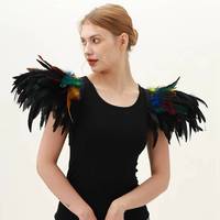 Promotion : Ensemble de Costume d'Halloween Cosplay avec Châle en Dentelle et Plumes – Couleur Personnalisable, Confortable, Doux, Taille sur Mesure – Idéal pour les Fêtes