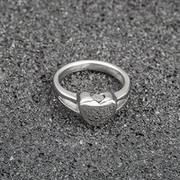 Großhandel Edelstahl Blank Custom Gravierte Herzform Stammbaum Urne Feuer bestattung Schmuck Ring
