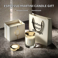 Bougie au café expresso martini en cire de soja au design luxueux, cadeau populaire pour la maison et le bureau, idéale pour les fêtes et la Saint-Valentin, emballage en boîte