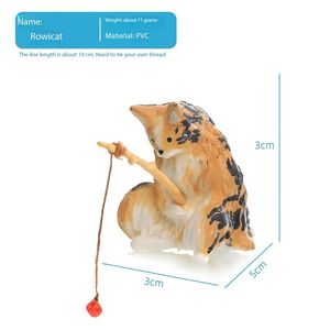 Usine directe Durable PVC chat ensemble de pêche mignon Aquarium accessoire pour aquarium paysage décor Mini jouets - Product Image 6