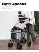 Chariot pliable portable en métal à 4 roues pour petits chiens et chats – Fourniture pour le commerce international