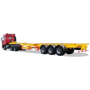 Harga pabrik 3 Axle kontainer chassis trailer 40ft kontainer trailer port khusus kerangka semi-trailer