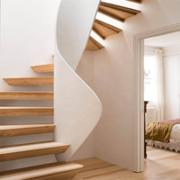 DAIYA chine escalier bois avec escalier en spirale incurvé plaque d'acier balustrade