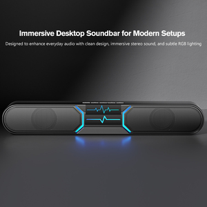 Barra de Sonido Bluetooth de Escritorio con Luz RGB, Sonido Estéreo, Entrada USB/AUX para PC, TV, Laptop, Audio en Casa - Product Image 2