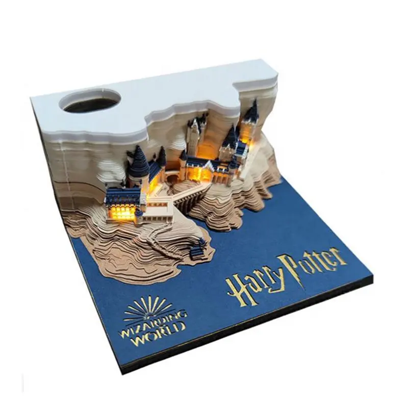 Hary Potter Hogwarts Castle 3D Paper Craft Notepad Novelty Christmas And New Year Kid Gifts For Children And Friends