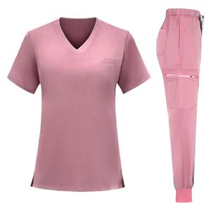 Top à col en V avec fentes latérales Boucle élastique Lavage en machine à poche unique pour les vétérinaires en clinique pour animaux de compagnie - Product Image 6