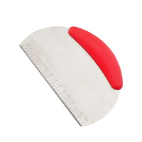 Grattoir à pâte en acier inoxydable avec poignée en plastique PP, outils de pâtisserie, coupe-pâte avec échelle