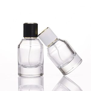 15ml 30ml 60ml 100ml 200ml Transparent Cylinder Oblique Shoulder <b>Perfume</b> Glass <b>Spray</b> <b>Bottle</b> Golden Black Sprayer Screen Printed - Product Image 3